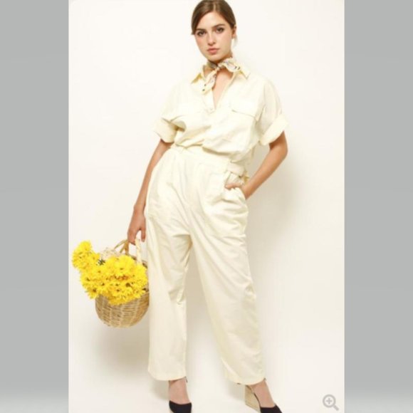 Levis Premium Cotton Lorelei Jumpsuit in Transparent Yellow utilitarian Size XL - Picture 5 of 12